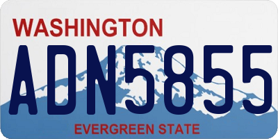 WA license plate ADN5855