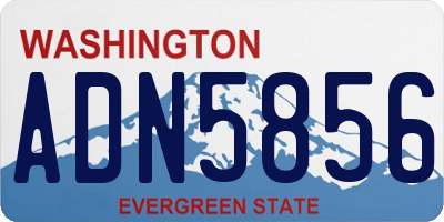 WA license plate ADN5856