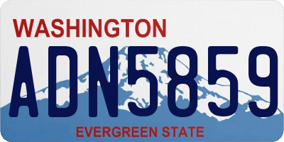 WA license plate ADN5859