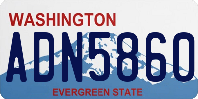 WA license plate ADN5860