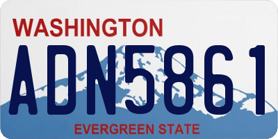 WA license plate ADN5861