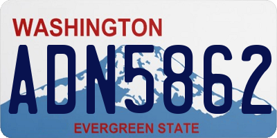 WA license plate ADN5862