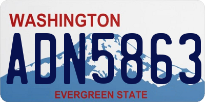 WA license plate ADN5863