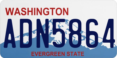 WA license plate ADN5864