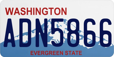 WA license plate ADN5866