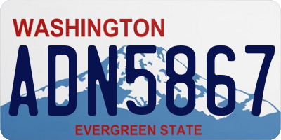 WA license plate ADN5867