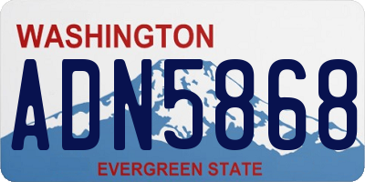 WA license plate ADN5868