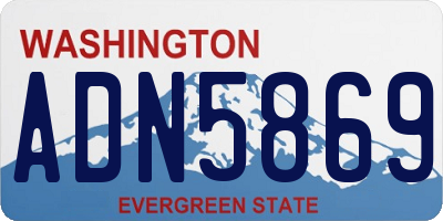 WA license plate ADN5869