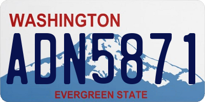 WA license plate ADN5871
