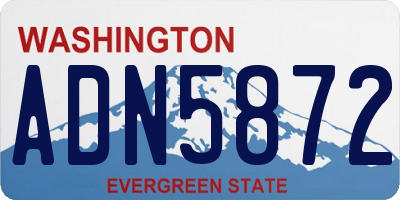 WA license plate ADN5872