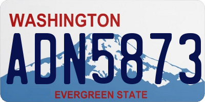 WA license plate ADN5873