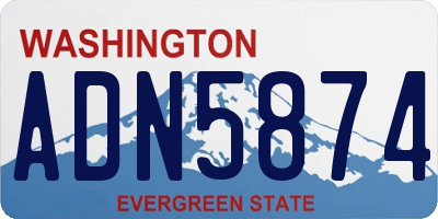 WA license plate ADN5874