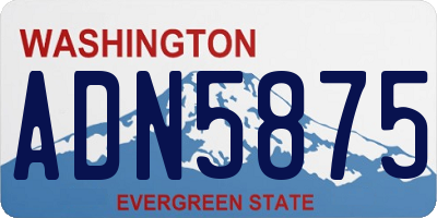 WA license plate ADN5875
