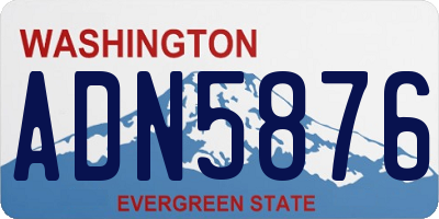 WA license plate ADN5876