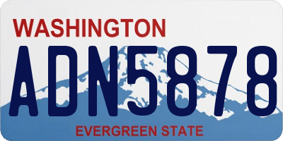 WA license plate ADN5878