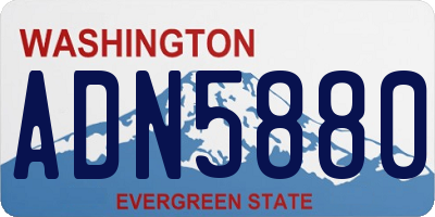 WA license plate ADN5880