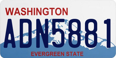 WA license plate ADN5881