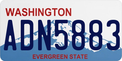 WA license plate ADN5883