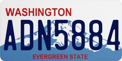 WA license plate ADN5884