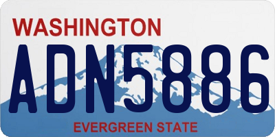 WA license plate ADN5886
