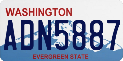 WA license plate ADN5887