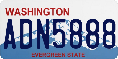 WA license plate ADN5888