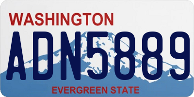 WA license plate ADN5889