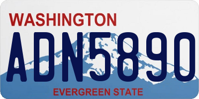 WA license plate ADN5890