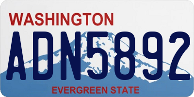 WA license plate ADN5892