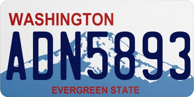 WA license plate ADN5893