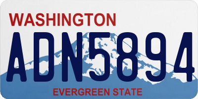 WA license plate ADN5894