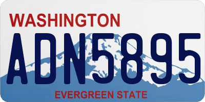 WA license plate ADN5895