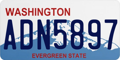 WA license plate ADN5897