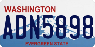 WA license plate ADN5898