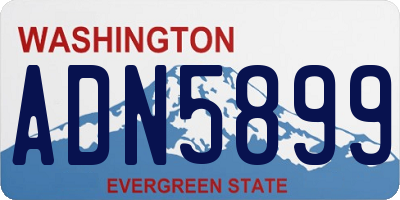 WA license plate ADN5899