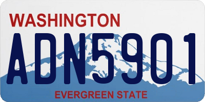 WA license plate ADN5901