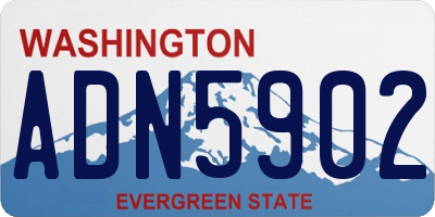 WA license plate ADN5902