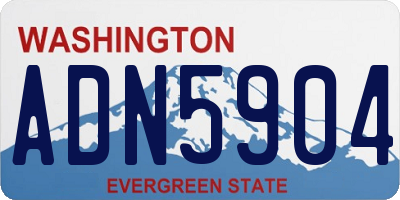 WA license plate ADN5904