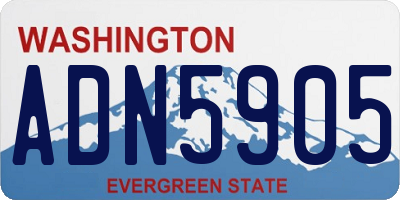 WA license plate ADN5905