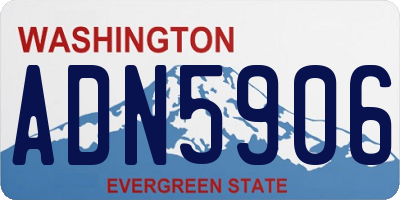 WA license plate ADN5906