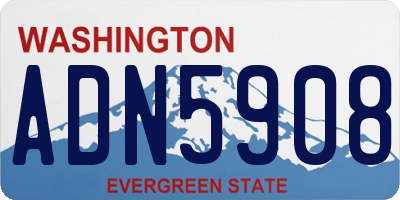 WA license plate ADN5908