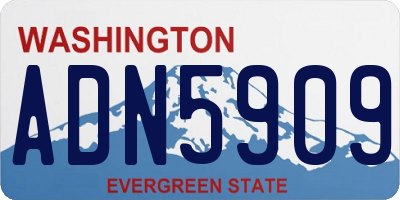 WA license plate ADN5909