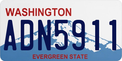 WA license plate ADN5911