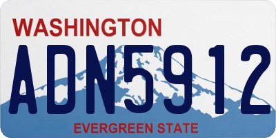 WA license plate ADN5912