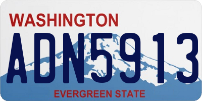 WA license plate ADN5913