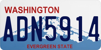 WA license plate ADN5914