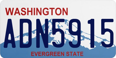 WA license plate ADN5915