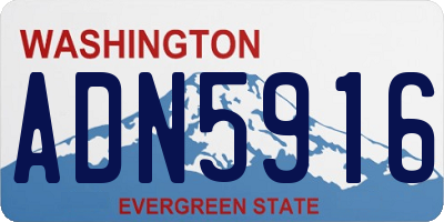 WA license plate ADN5916