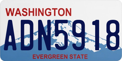 WA license plate ADN5918