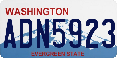 WA license plate ADN5923